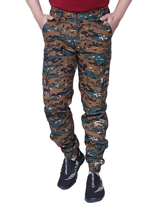 men mid-rise camouflage casual trouser - 21081992 - Standard Image - 0