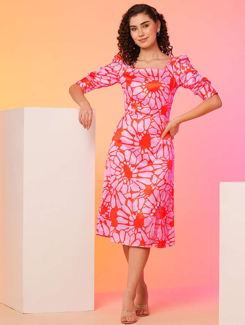pink polyester a-line dress - 21082088 - Zoom Image - 0