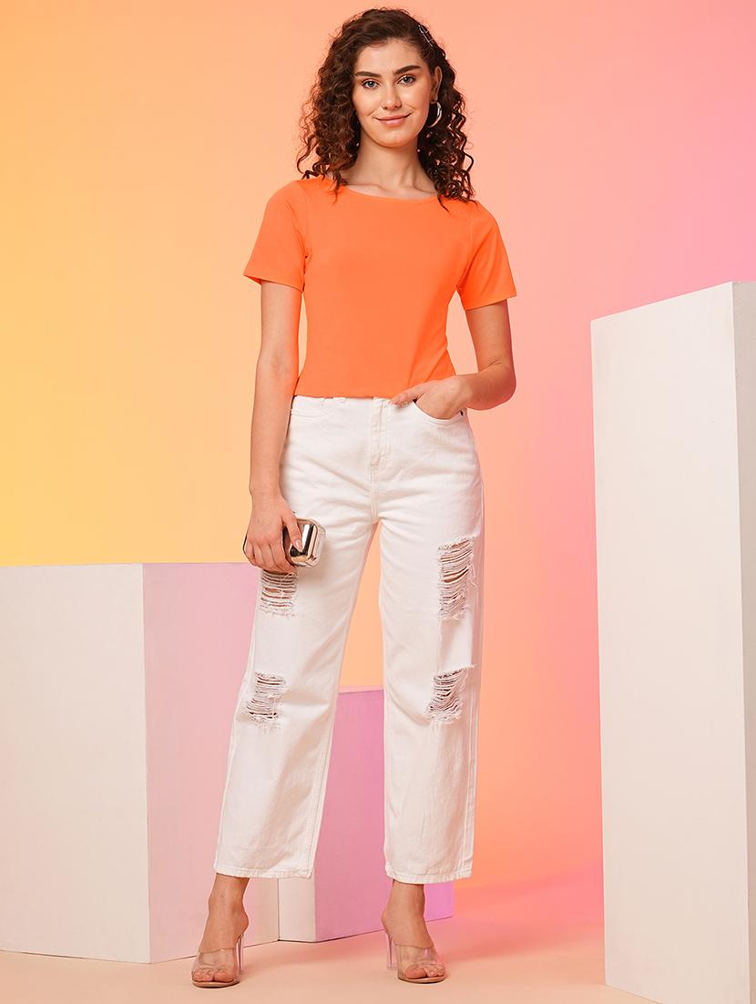 women solid color backless top - 21082099 - Standard Image - 3