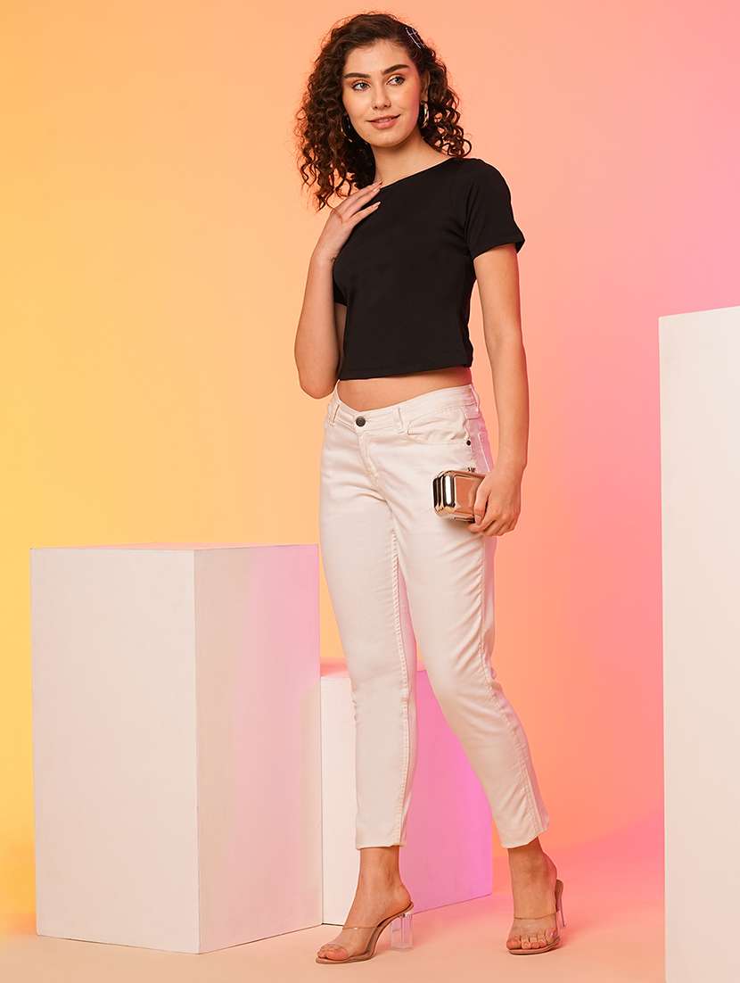 black polyester backless top - 21082103 -  Standard Image - 3