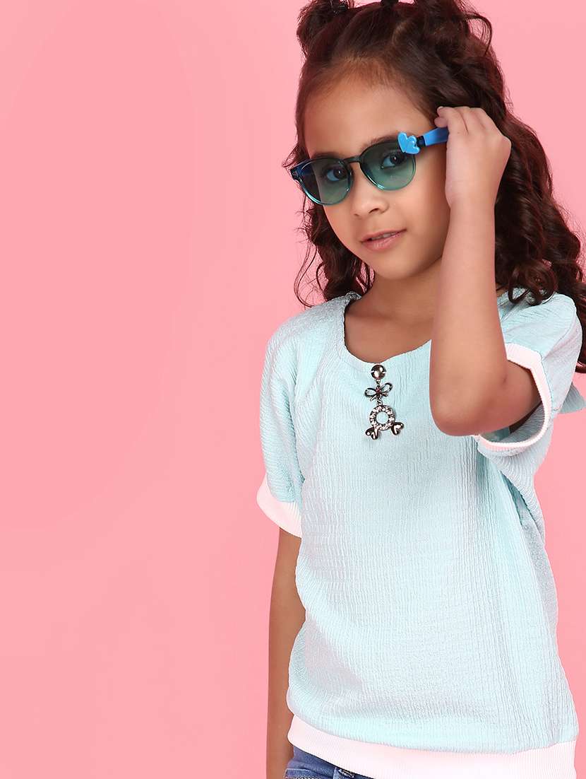 girls light blue cotton top - 21082419 -  Standard Image - 3