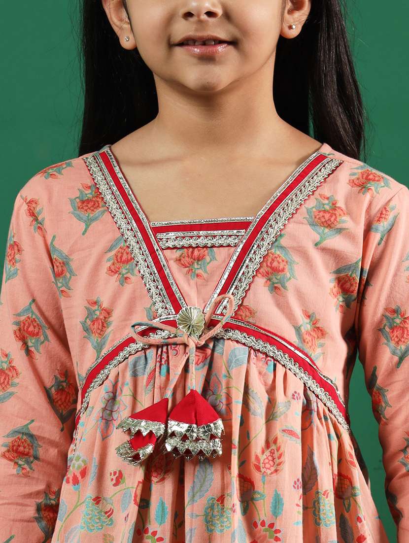 peach cotton kurta sharara set  - 21083058 -  Standard Image - 5