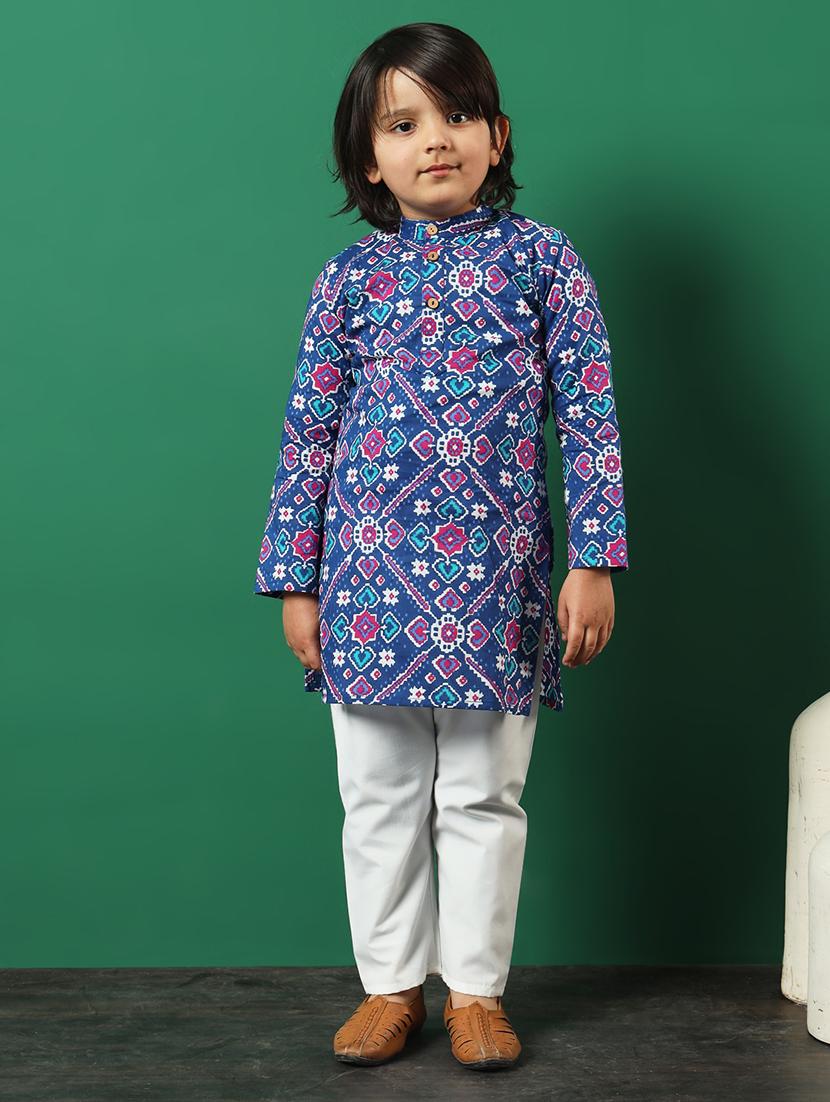 blue coated kurta set - 21083074 - Zoom Image - 0