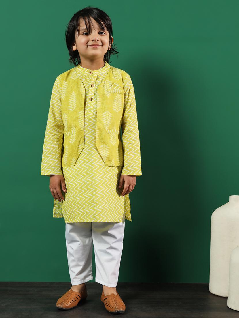 yellow coated kurta set - 21083079 - Zoom Image - 0