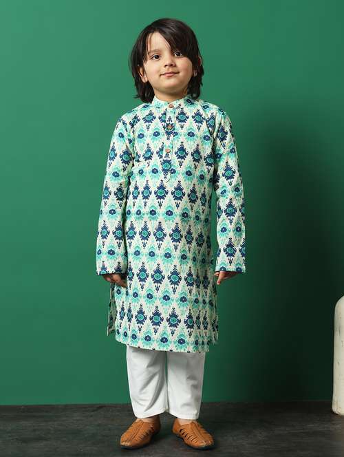 sea green coated kurta set - 21083080 - Standard Image - 0