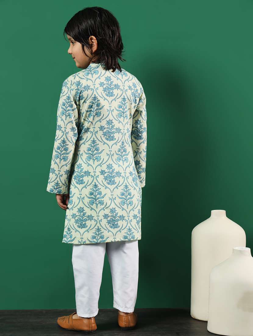cream coated kurta set - 21083082 - Standard Image - 3