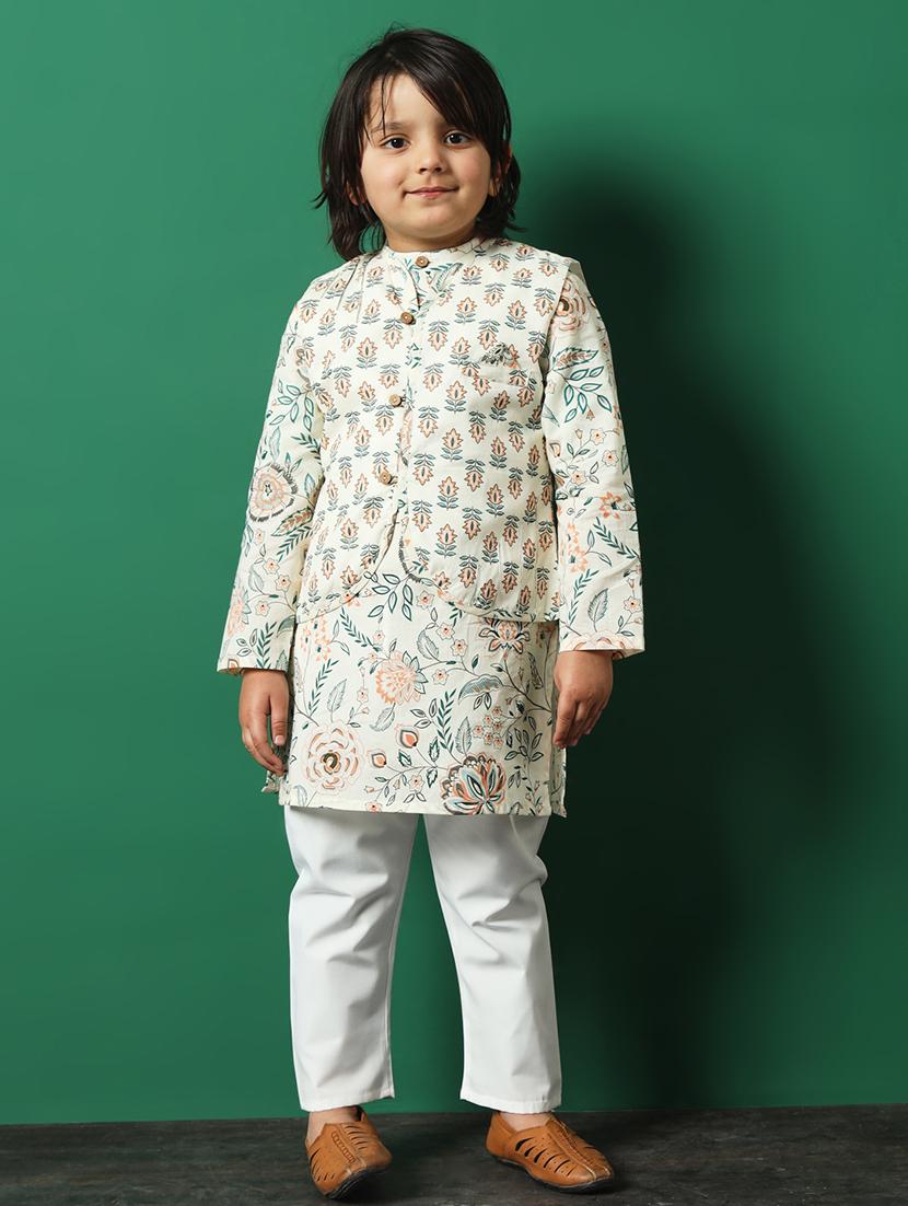 off white coated kurta set - 21083083 - Zoom Image - 0