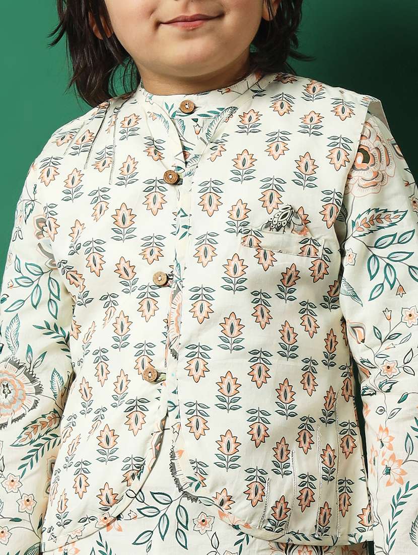 off white coated kurta set - 21083083 - Standard Image - 5