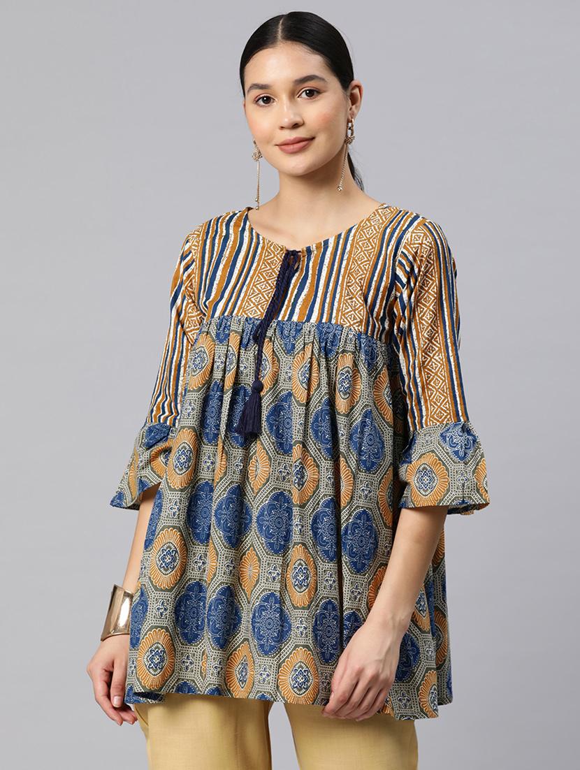 women multi coloured printed a-line tunic - 21083470 -  Zoom Image - 0