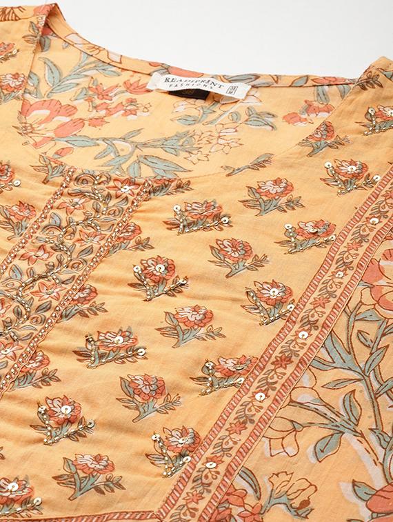 women three quarter sleeve kurta pant with dupatta set - 21087683 - Standard Image - 5