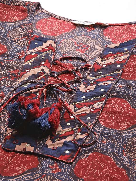 women three quarter sleeve kurta pant with dupatta set - 21087713 -  Standard Image - 5