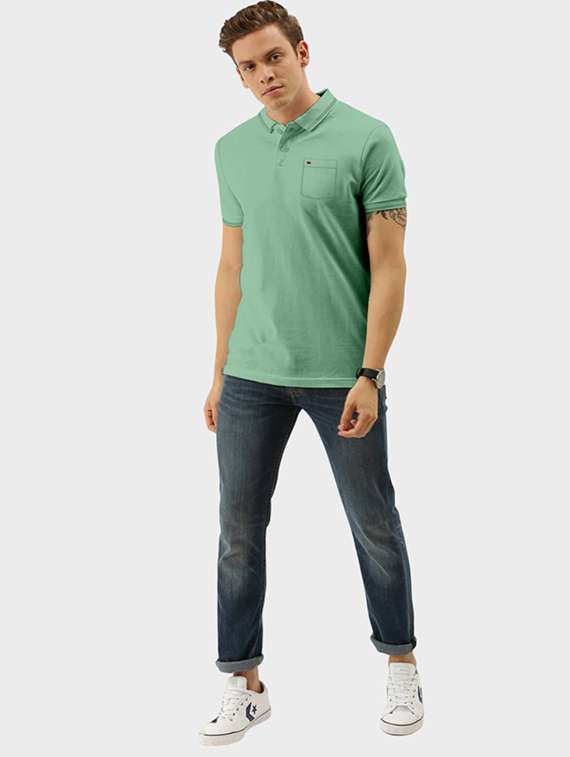 men solid short sleeve polo t-shirt - 21092348 - Standard Image - 3