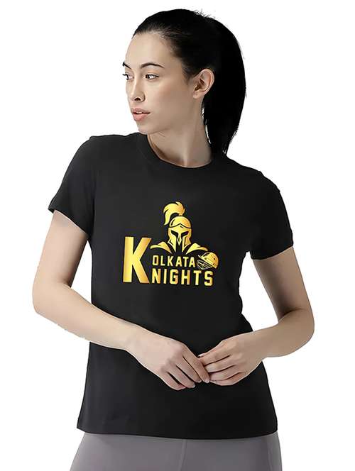 women round neck chest print t-shirt - 21092407 - Standard Image - 0