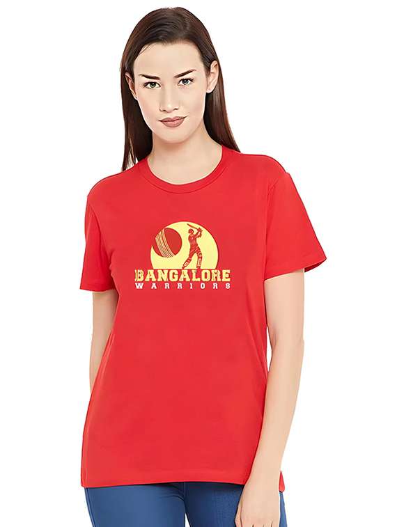 women round neck chest print t-shirt - 21092411 - Zoom Image - 0