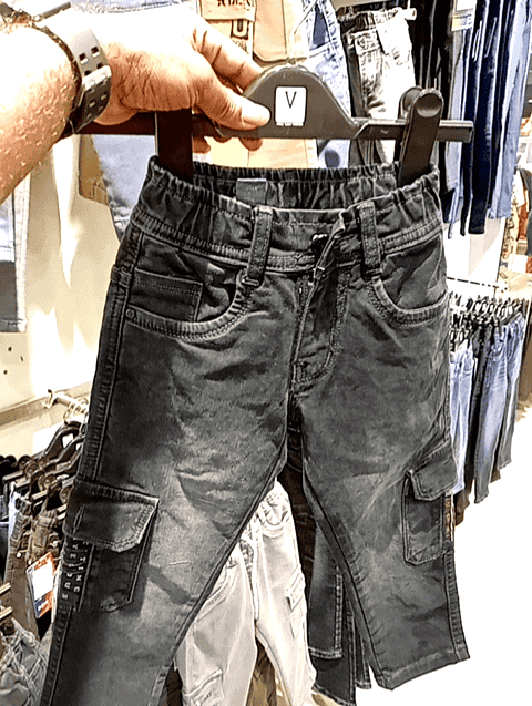 dark grey cotton knitted denim jean - 21092714 - Standard Image - 0