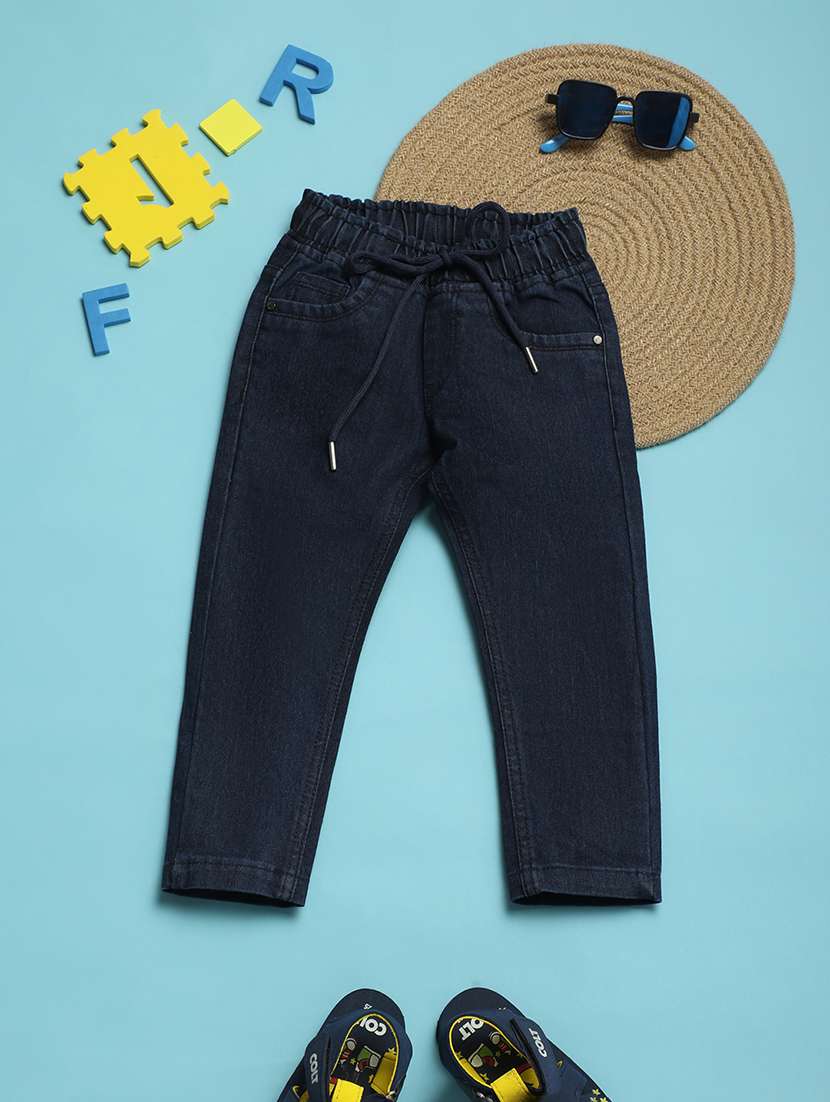 kids mid rise plain jeans