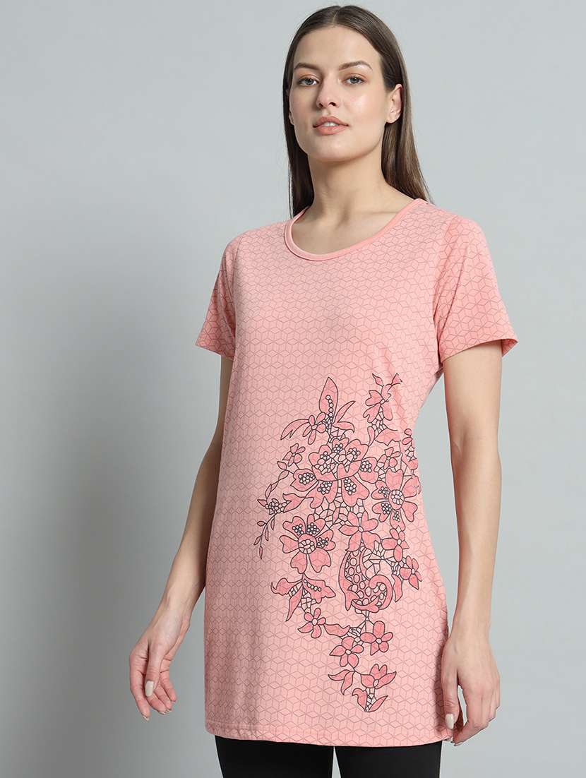 women round neck printed tee