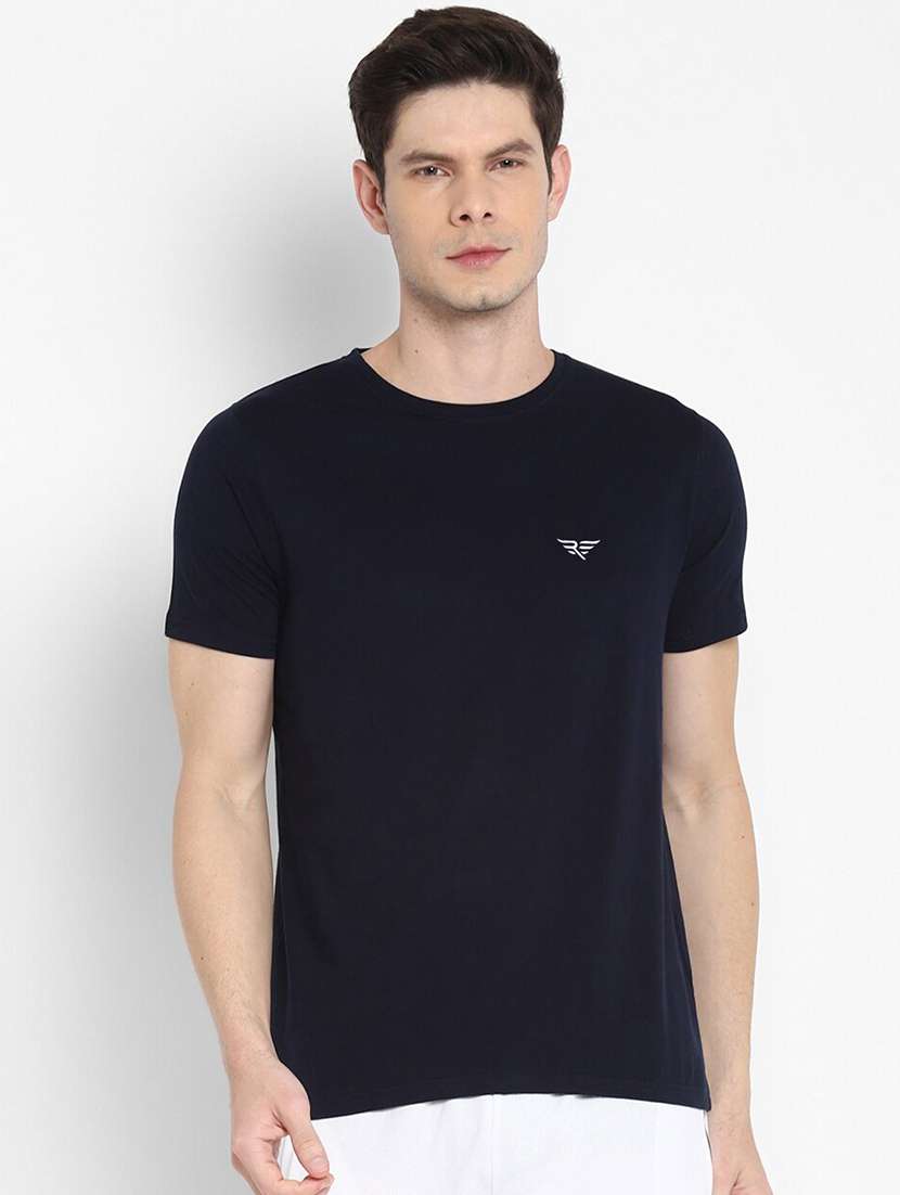 navy blue cotton plain tshirt