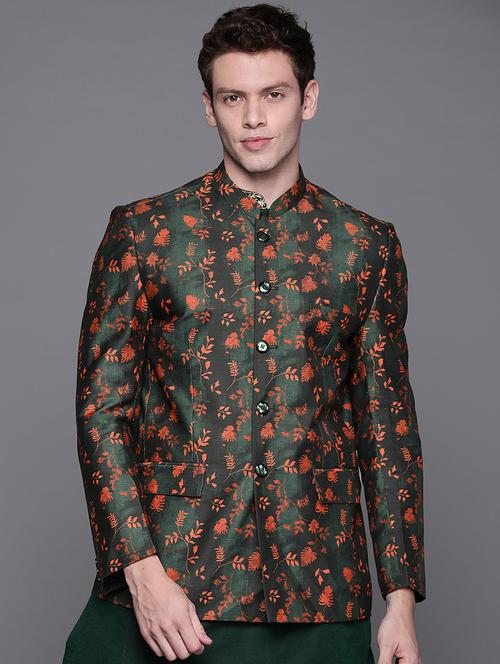 men printed bandhgalas blazer - 21093934 - Standard Image - 0