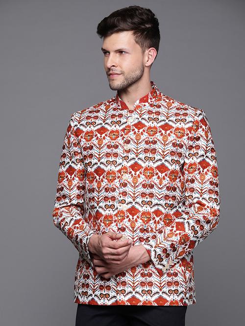 men long sleeve bandhgala blazer - 21093939 - Standard Image - 0