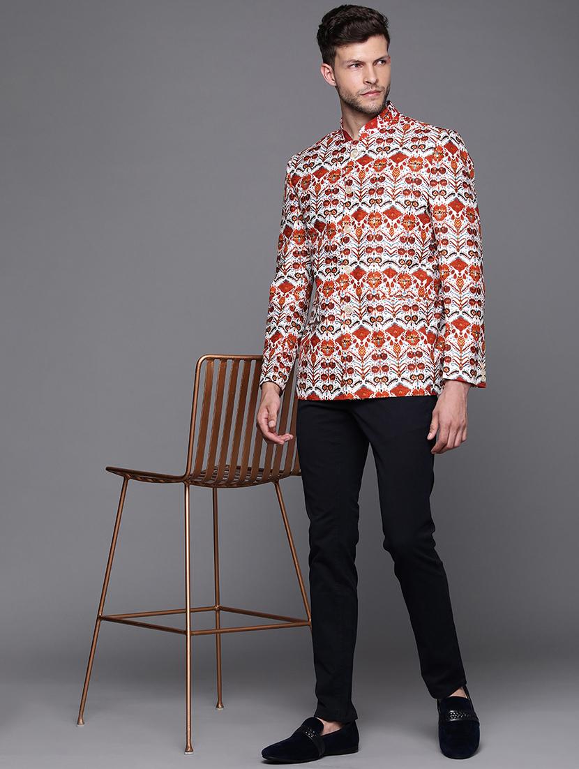 men long sleeve bandhgala blazer - 21093939 - Standard Image - 3