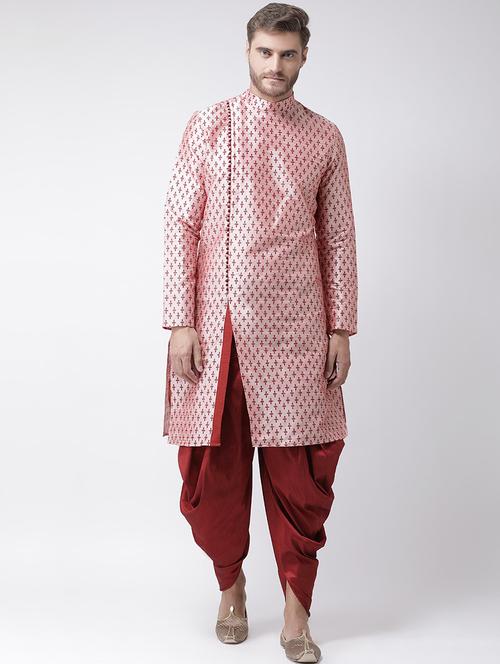 men kurta with dhoti ethnic wear set - 21096747 - Standard Image - 0