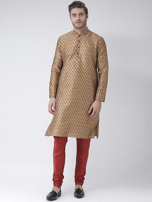 men kurta with churidar ethnic wear set - 21096772 - Standard Image - 0