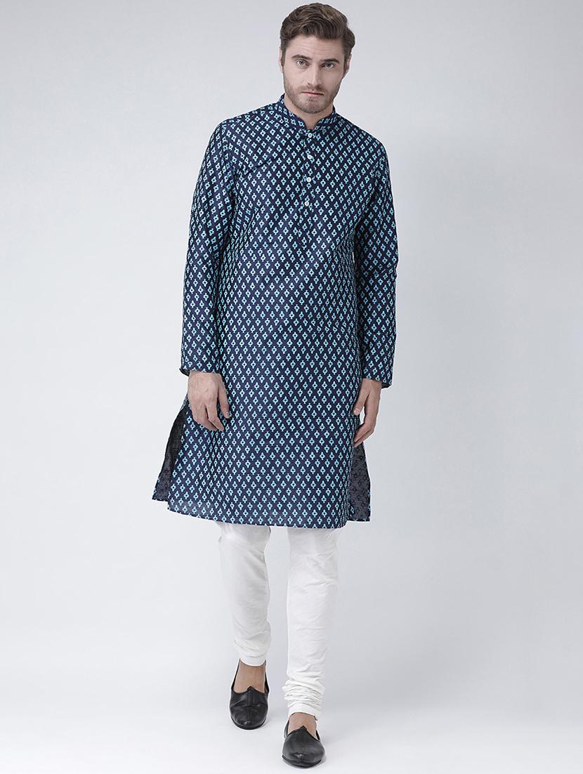 men long sleeve self-designed kurta churidar ethnic wear set - 21096807 -  Zoom Image - 0