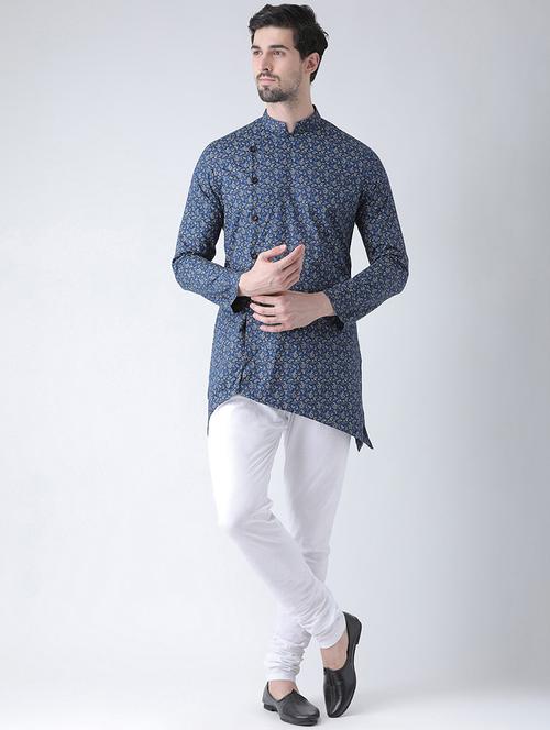 men long sleeve self-designed kurta churidar ethnic wear set - 21096834 - Standard Image - 0