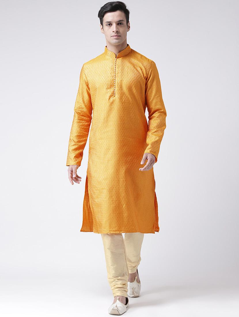 men long sleeve self-designed kurta churidar ethnic wear set - 21096865 -  Zoom Image - 0