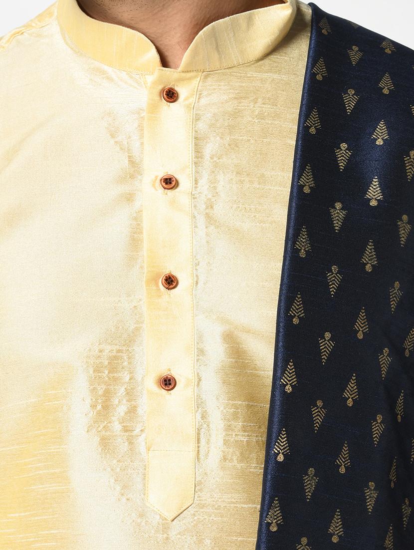men solid dhoti kurta ethnic wear set - 21096902 - Standard Image - 3