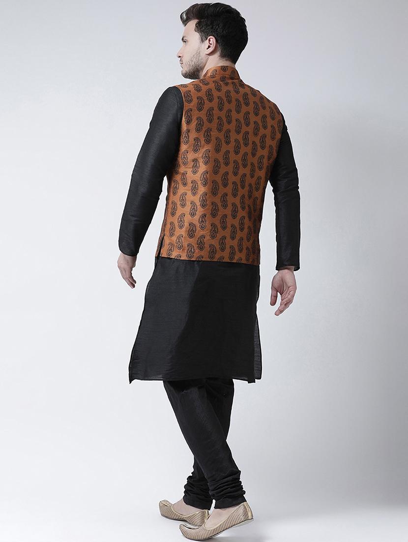 men kurta with churidar ethnic wear set - 21097534 - Standard Image - 3