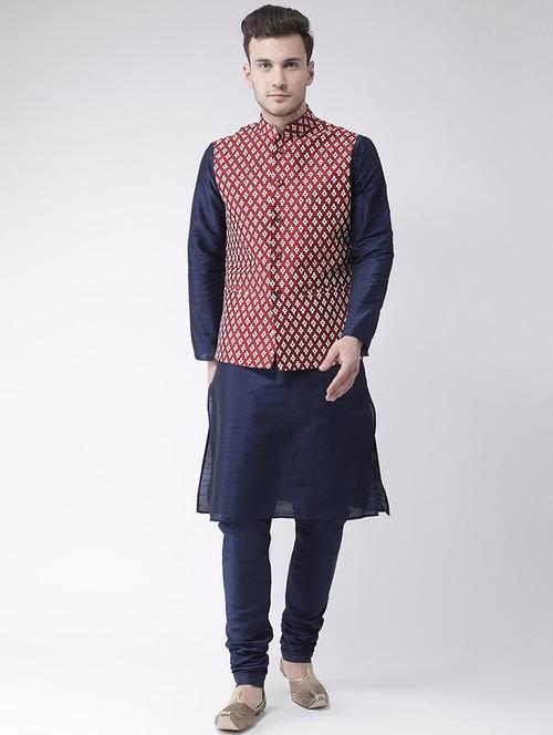 men mandarin neck kurta bottom with jacket - 21097591 - Standard Image - 0