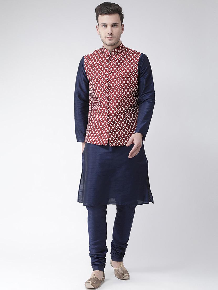 men mandarin neck kurta bottom with jacket - 21097591 - Zoom Image - 0