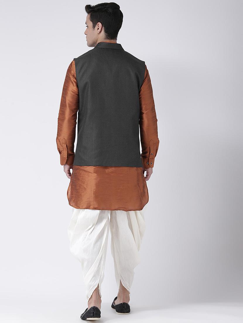 men dhoti kurta ethnic wear set - 21097641 - Standard Image - 3