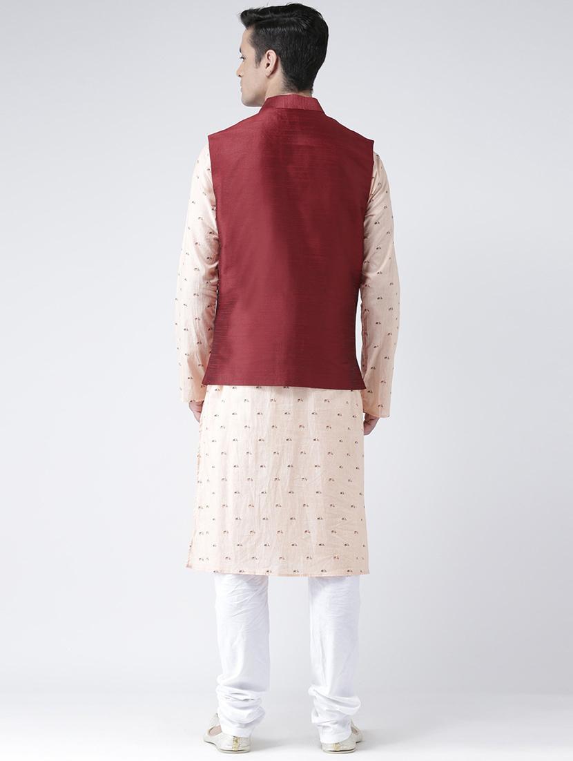 men mandarin neck kurta bottom with jacket - 21097654 - Standard Image - 3