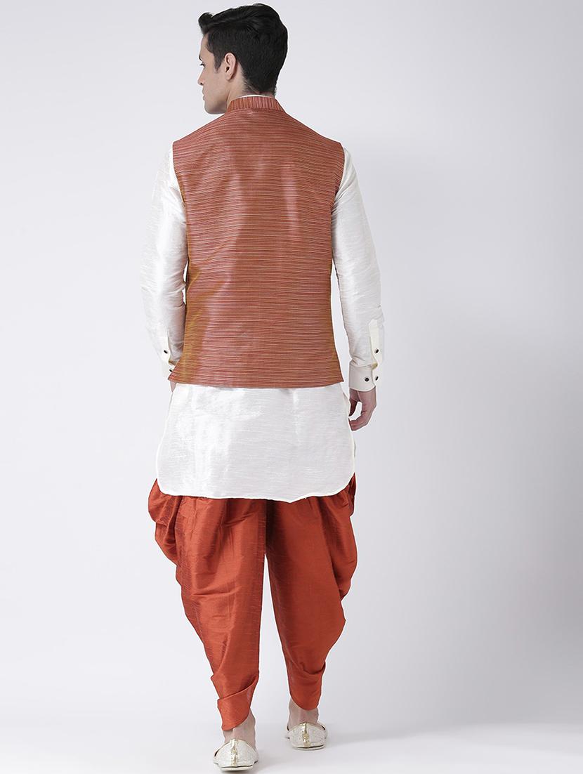 men mandarin neck kurta bottom with jacket - 21097664 - Standard Image - 3