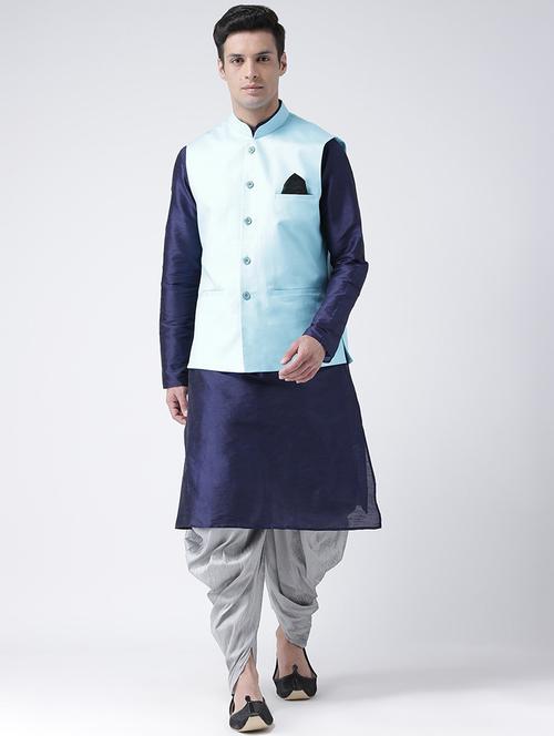 men mandarin neck kurta bottom with jacket - 21097671 - Standard Image - 0