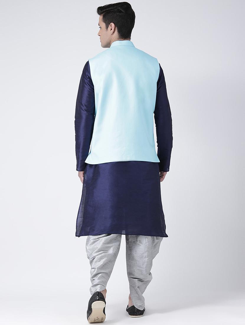 men mandarin neck kurta bottom with jacket - 21097671 - Standard Image - 3