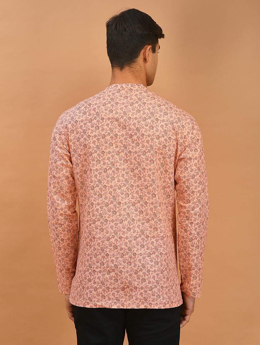 orange cotton short kurta - 21098433 - Standard Image - 3