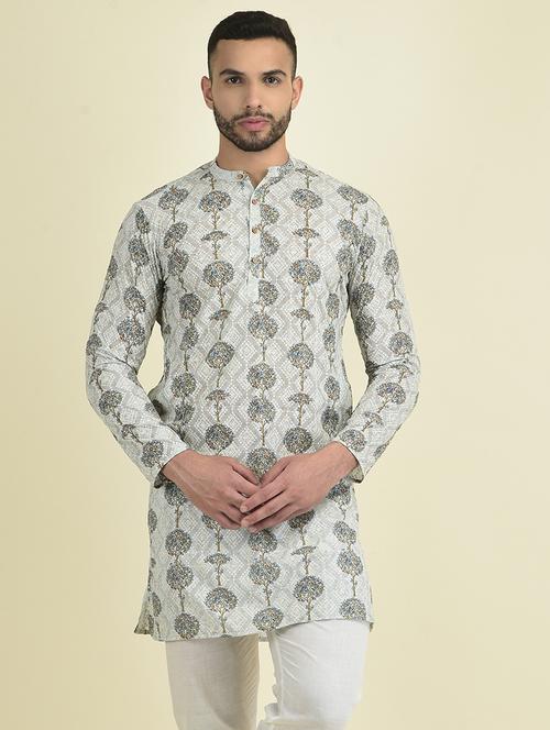 men printed regular short kurta - 21098448 - Standard Image - 0