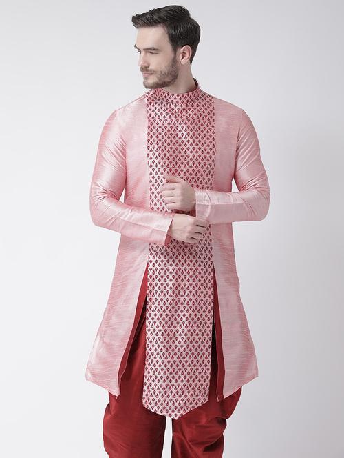 pink colored silk blend long kurtas kurta - 21098502 -  Standard Image - 0