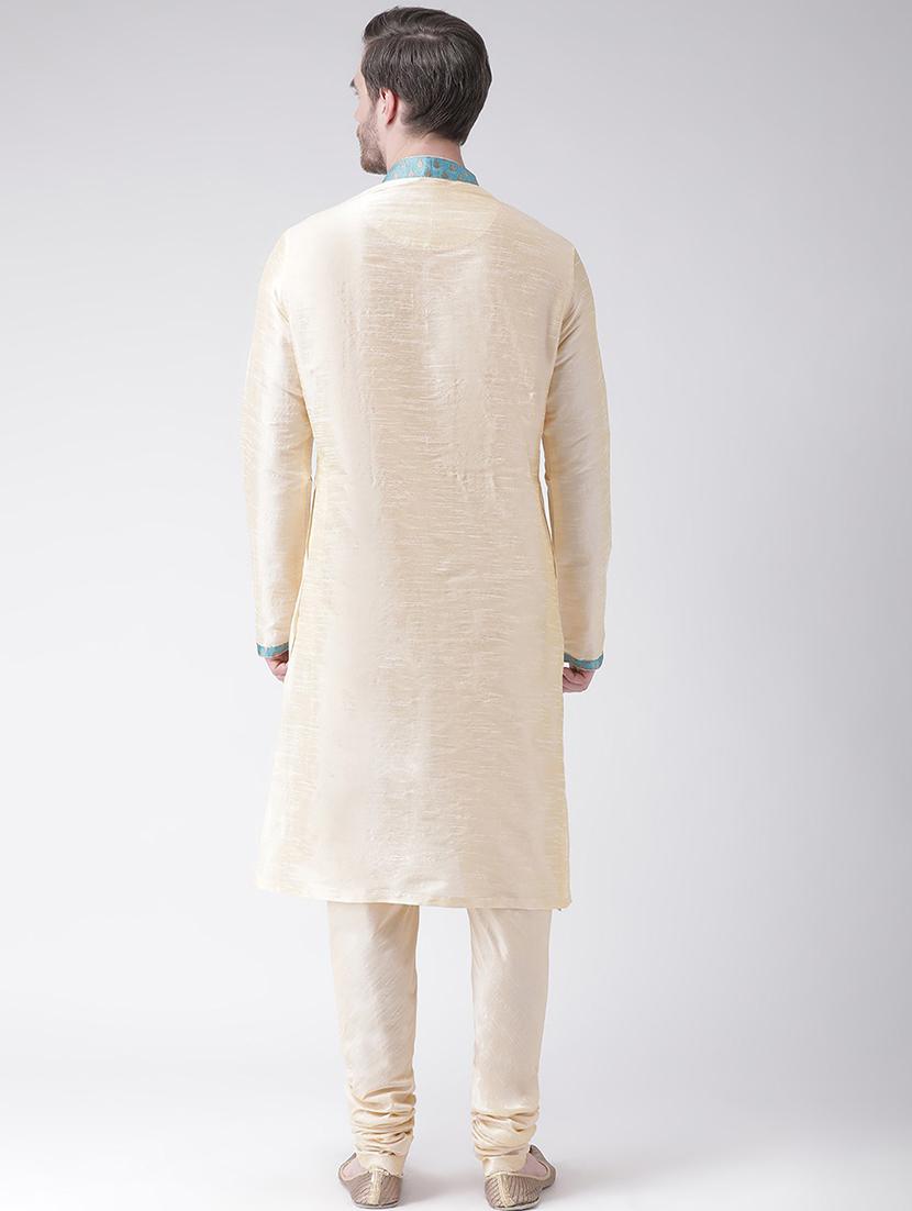 cream colored silk blend short kurtas kurta - 21098526 - Standard Image - 3
