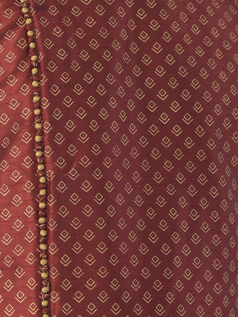 brown silk blend short kurta - 21098556 - Standard Image - 3