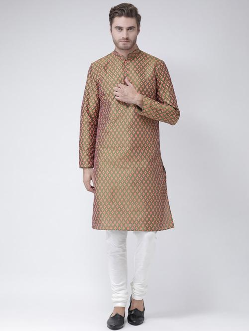 men self design long regular fit kurta - 21098563 - Standard Image - 0