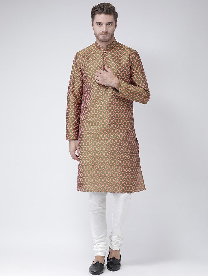 men self design long regular fit kurta - 21098563 - Zoom Image - 0