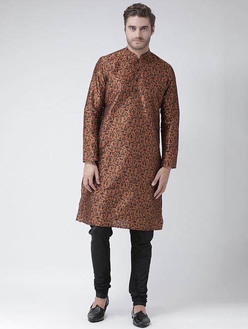men printed regular fit long kurta - 21098569 - Standard Image - 0