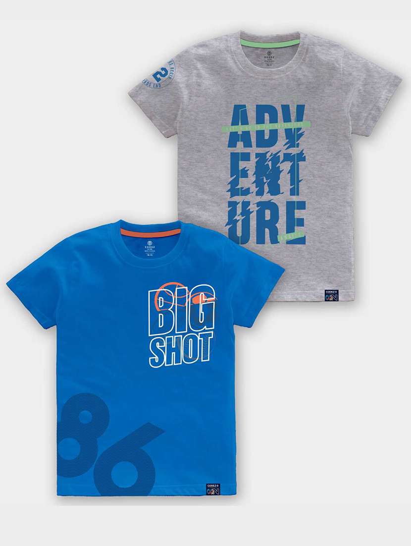 pack of 2 multi coloured printed t-shirt - 21098943 -  Zoom Image - 0