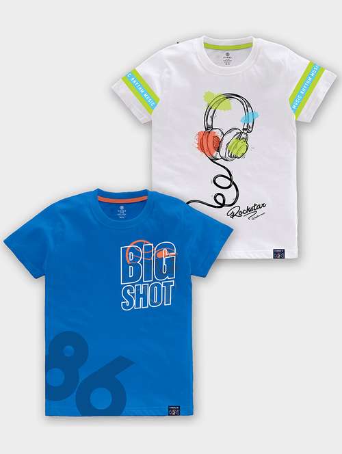 pack of 2 multi coloured printed t-shirt - 21098946 -  Standard Image - 0