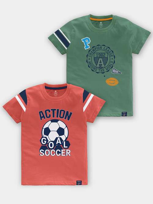 pack of 2 multi coloured printed t-shirt - 21098964 -  Standard Image - 0